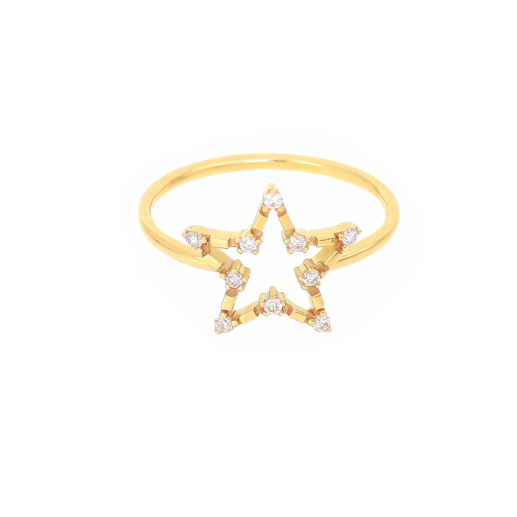 Anello Oro Giallo e Stella Con Diamanti Piertullio Gioielli Anello Oro Giallo e Stella Con Diamanti Piertullio Gioielli