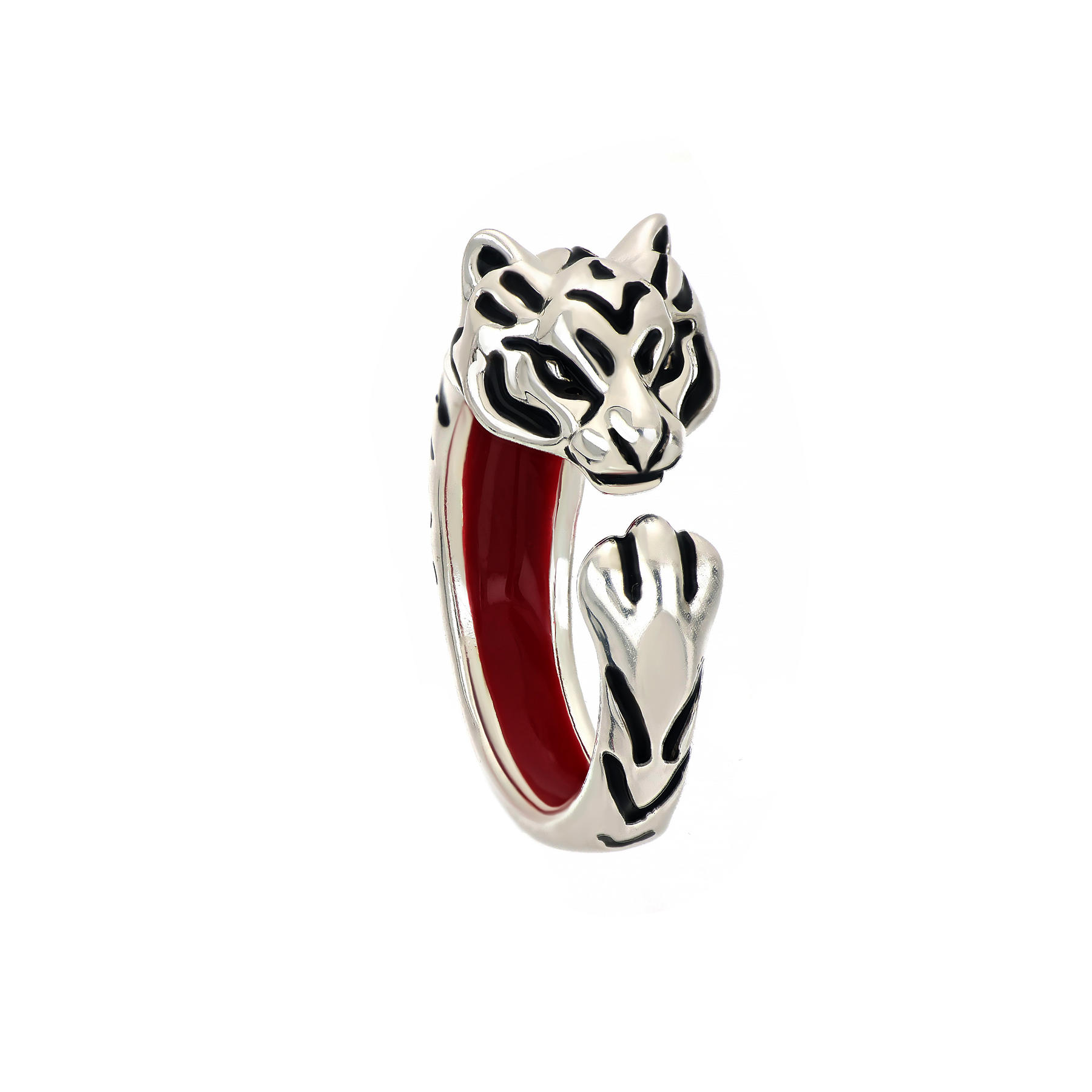 Anello Tigre Argento Lucido - Piertullio Gioielli Anello Tigre Argento Lucido