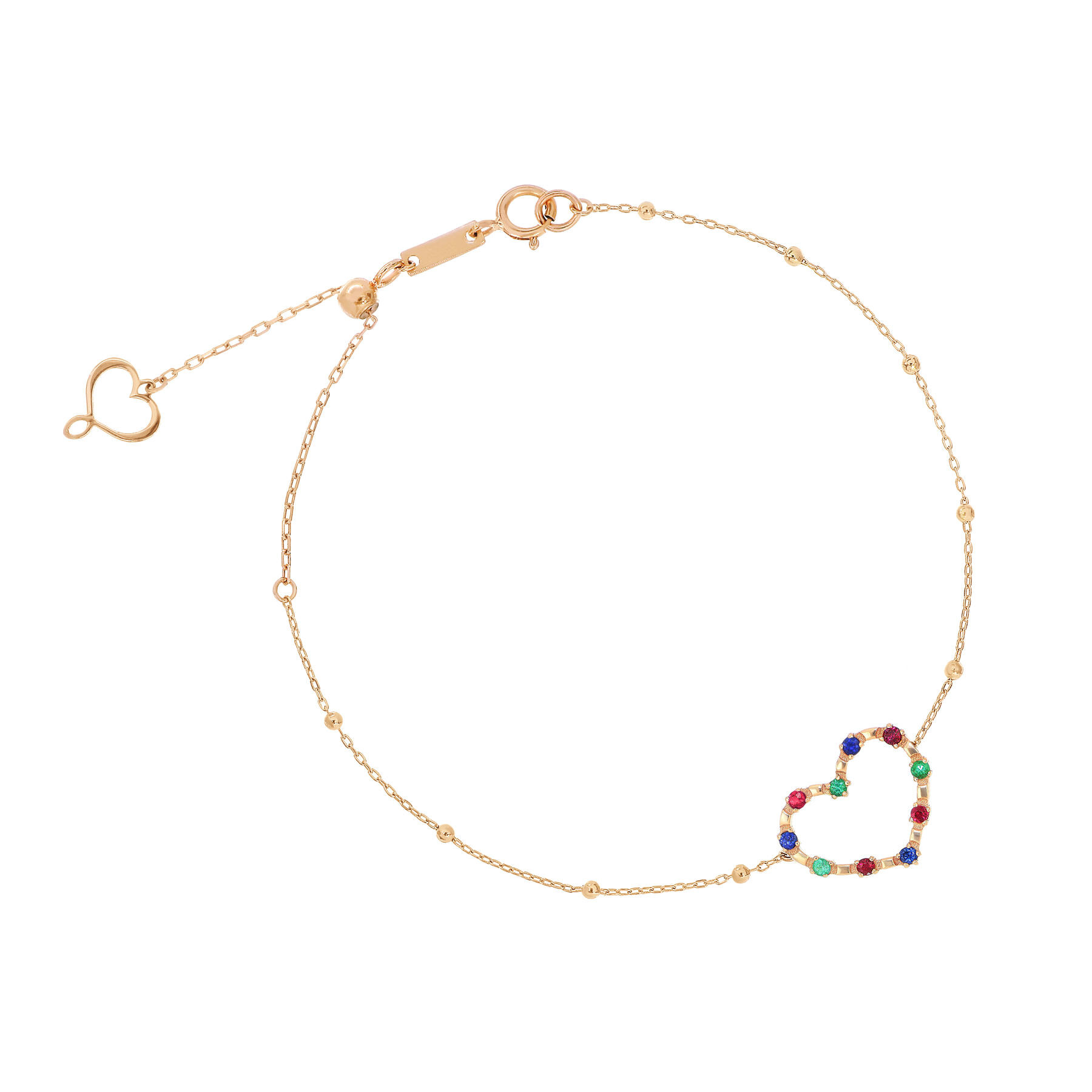 Bracciale Cuore Piccolo Oro Rosa con Pietre Preziose - Piertullio Gioielli Bracciale Cuore Piccolo Oro Rosa con Pietre Preziose - Piertullio Gioielli