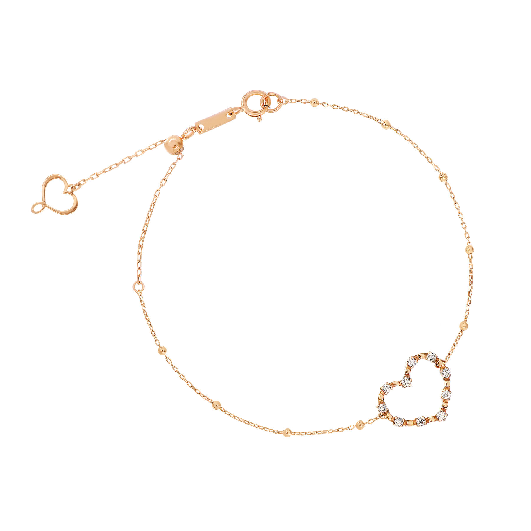 Bracciale Oro Rosa e Cuore Piccolo con Diamanti - Piertullio Gioielli Bracciale Oro Rosa e Cuore Piccolo con Diamanti - Piertullio Gioielli