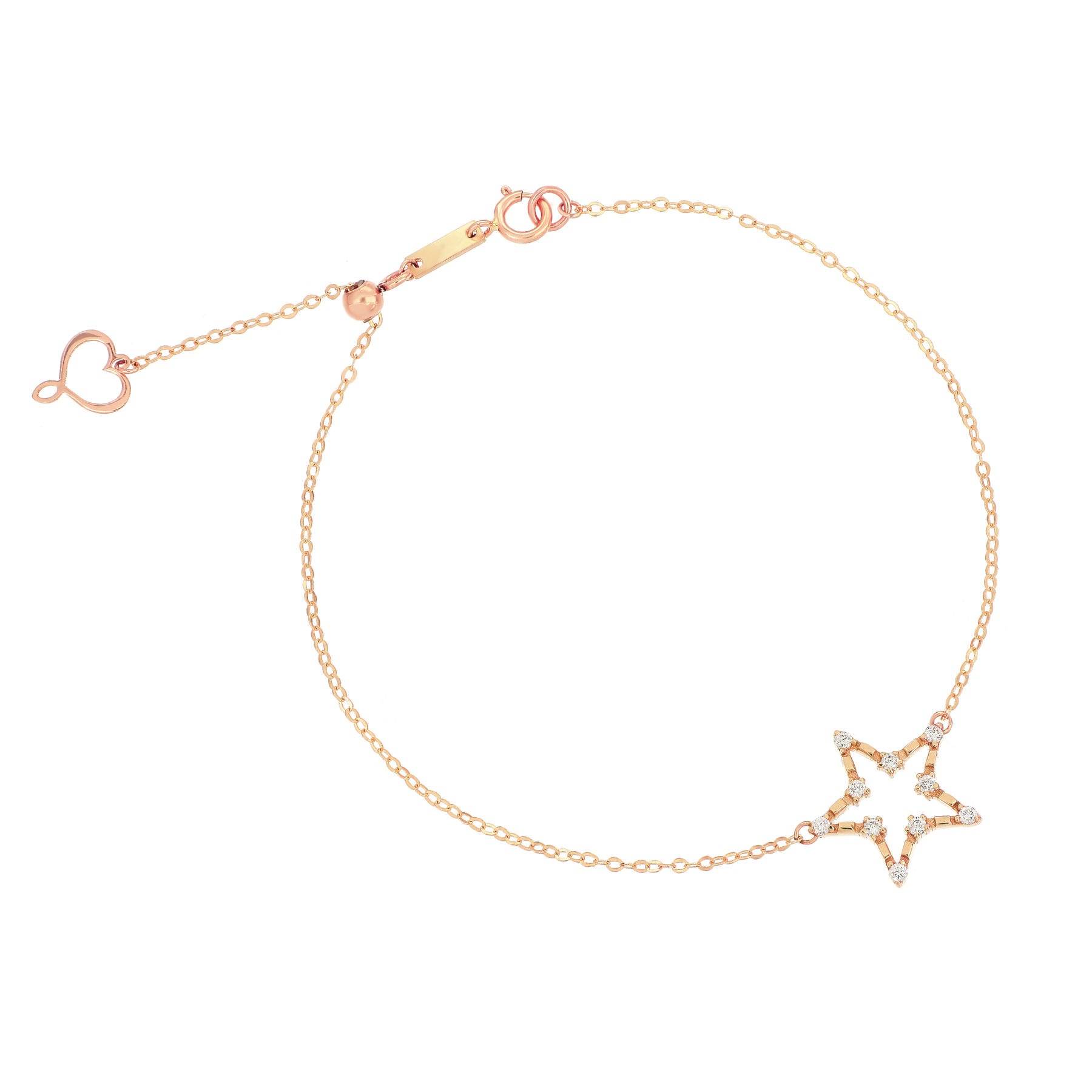 Bracciale Oro Rosa e Stella con Diamanti - Piertullio Gioielli Bracciale Oro Rosa e Stella con Diamanti - Piertullio Gioielli