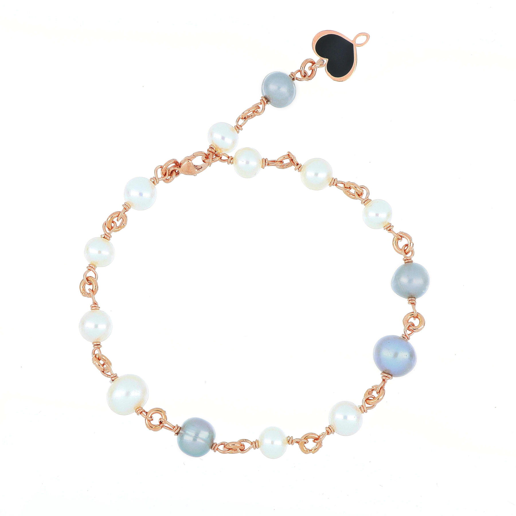 Bracciale Rosario Perle Bianche e Grigie Piertullio Gioielli Bracciale Rosario Perle Bianche e Grigie Piertullio Gioielli