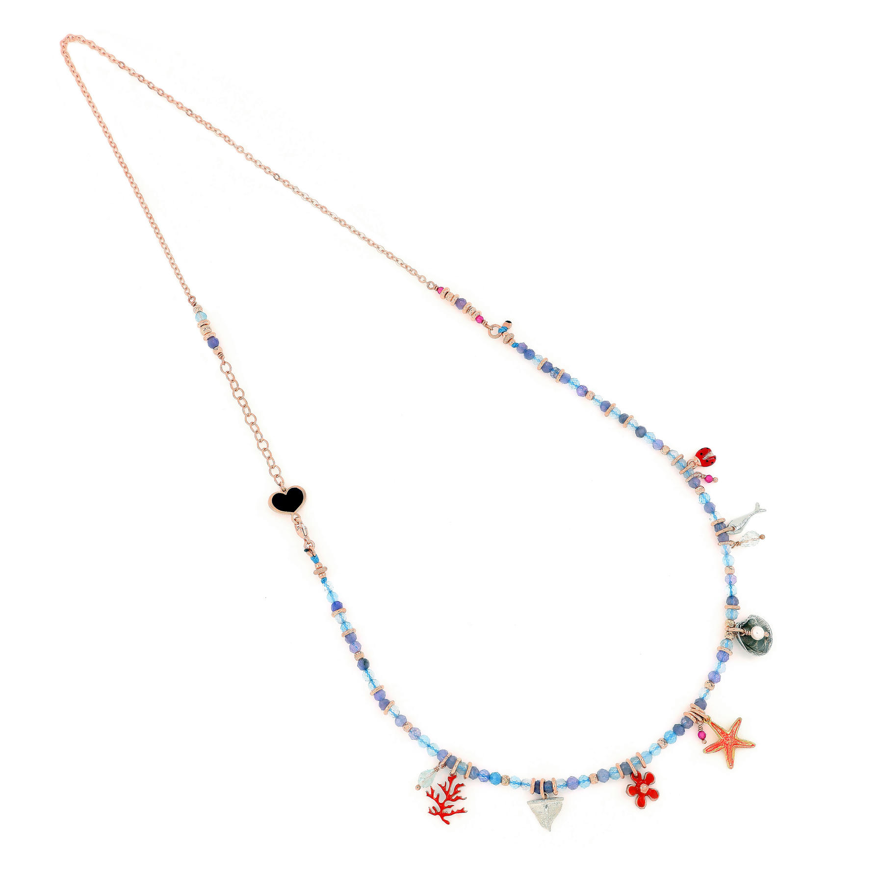 Collana Media Celeste con Charms del Mare Collana Media Celeste con Charms del Mare