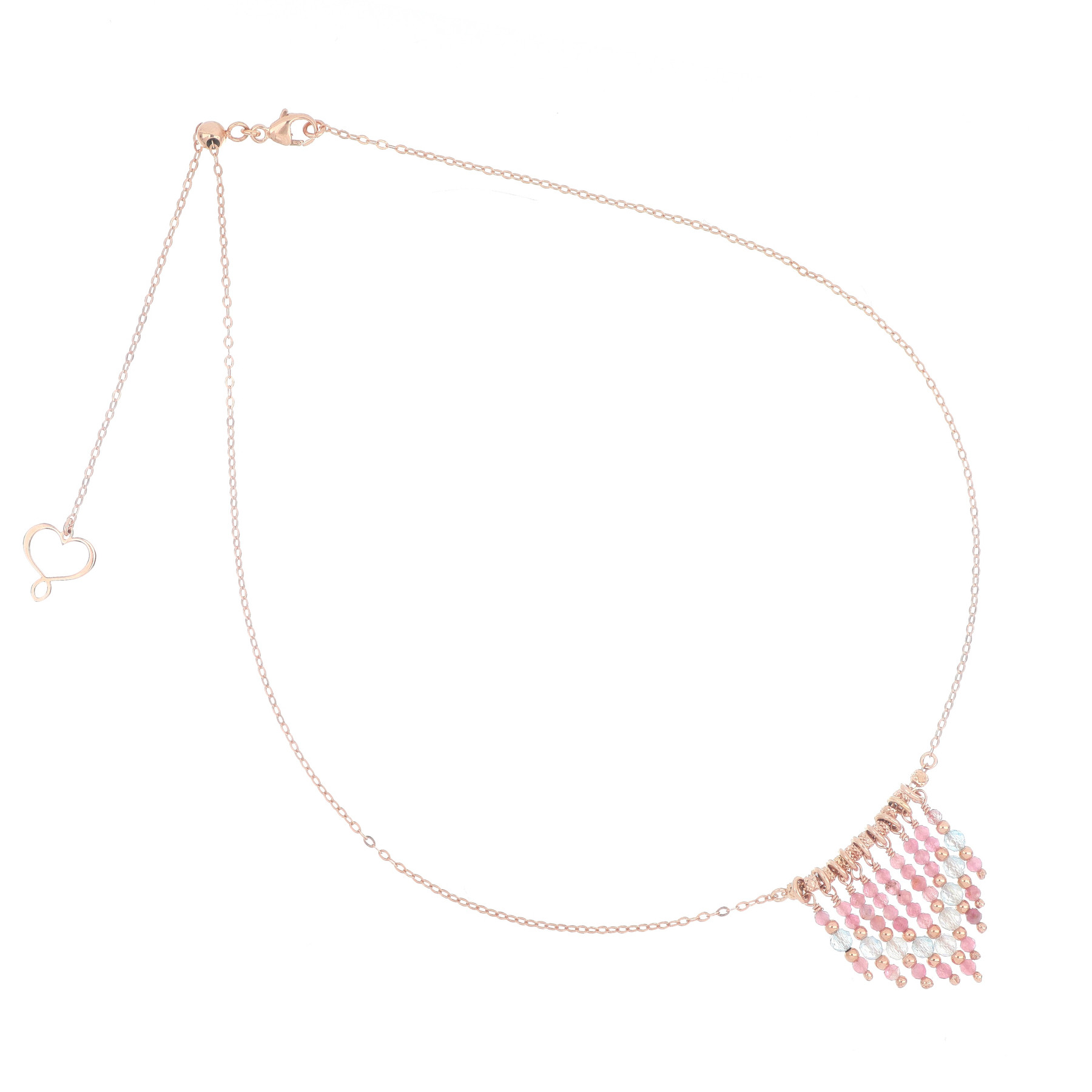Girocollo Pietre Rosa Pendenti Piertullio Gioielli Girocollo Pietre Rosa Pendenti
